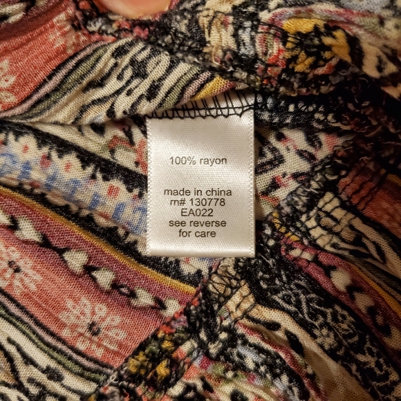 Living Doll boho pheasant shirt bell sleeve S - Picture 6 of 11